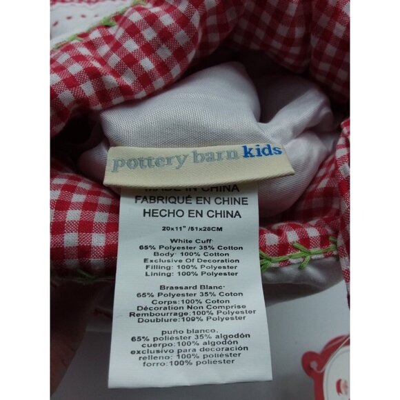 Pottery Barn Kids Aksel Christmas Stocking Gingham Holiday Quilted Red - Picture 7 of 12